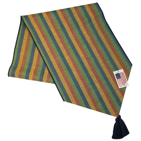 Beach Fun Tropical Table Runner Multicolor Tent Awning Stripe Tapestry 72" NEW - Picture 1 of 1